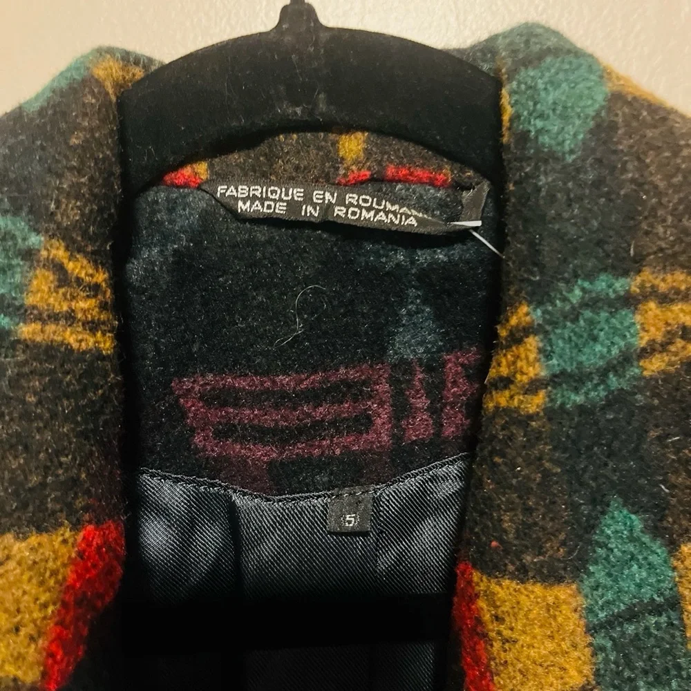 Vintage Eco Fashions Southwestern Tapestry Blazer Jacket Size 5 Wool Blend - Picture 4 of 11